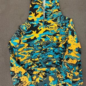 Under Armour Kids Hoodie - Blue, Yellow, and Black Camo